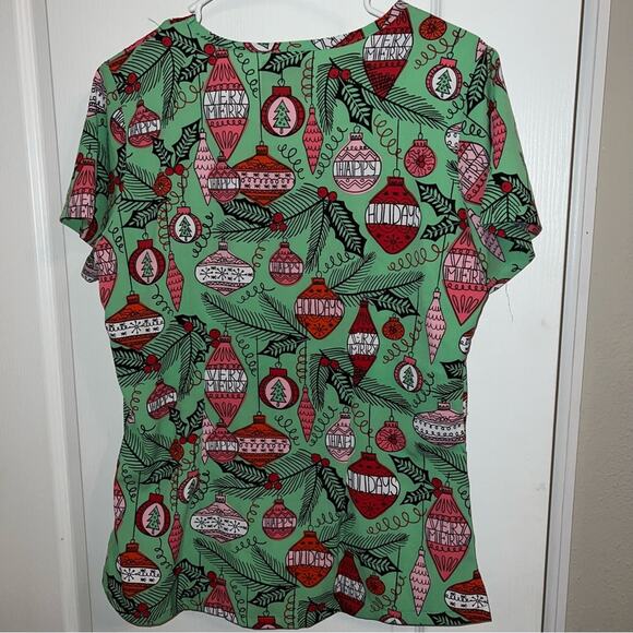 Tafford Xmas Christmas scrub top - Picture 2 of 3